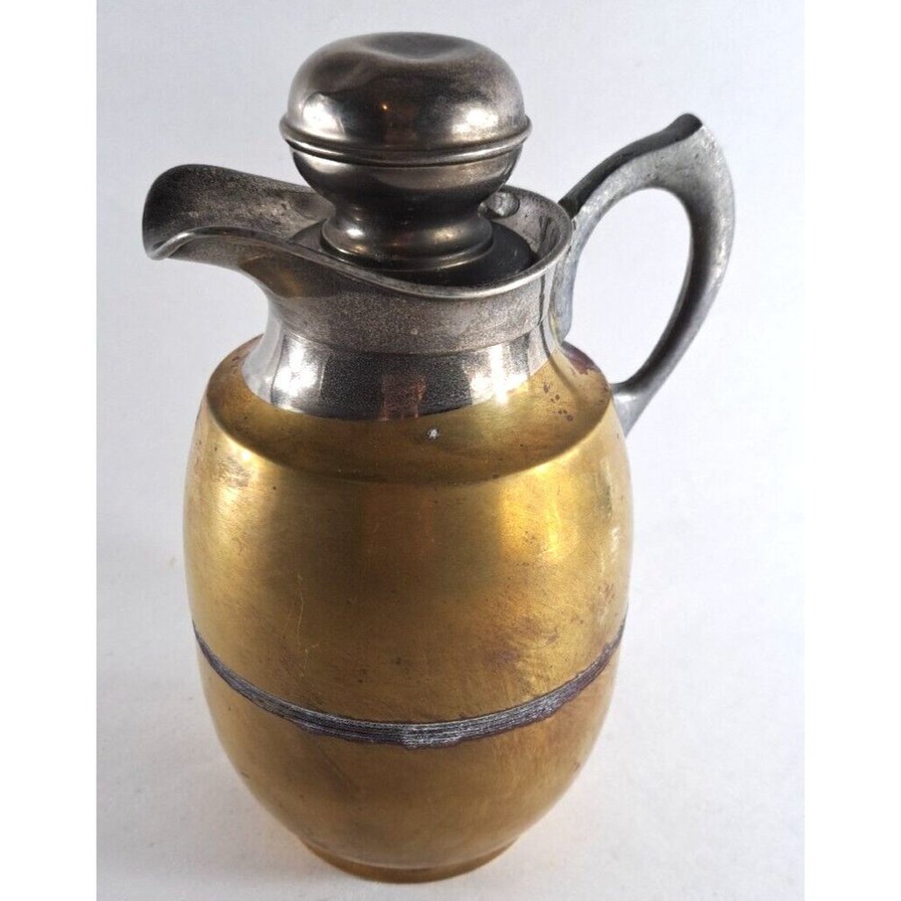 Vintage K Zitzmann Metal Coffee Pot Pitcher Germany 8.5" Insulated Cork Top